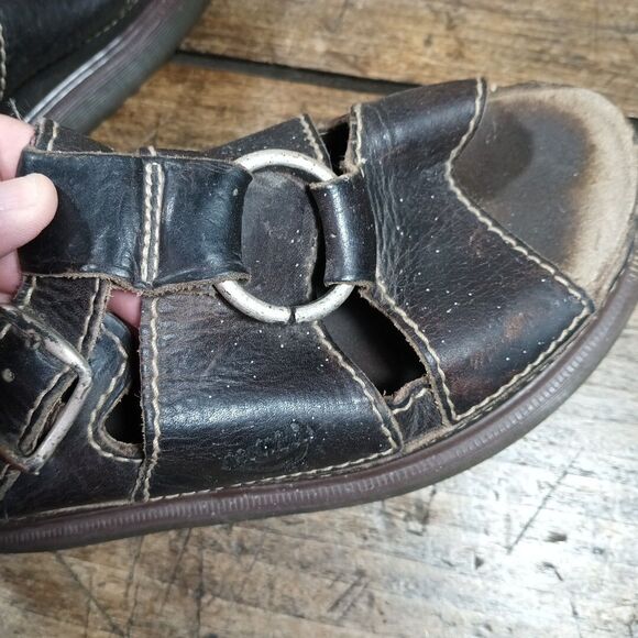 Doc Martens Mens 8 Sandals Fisherman Vintage Shoes England Buckle Leather *READ